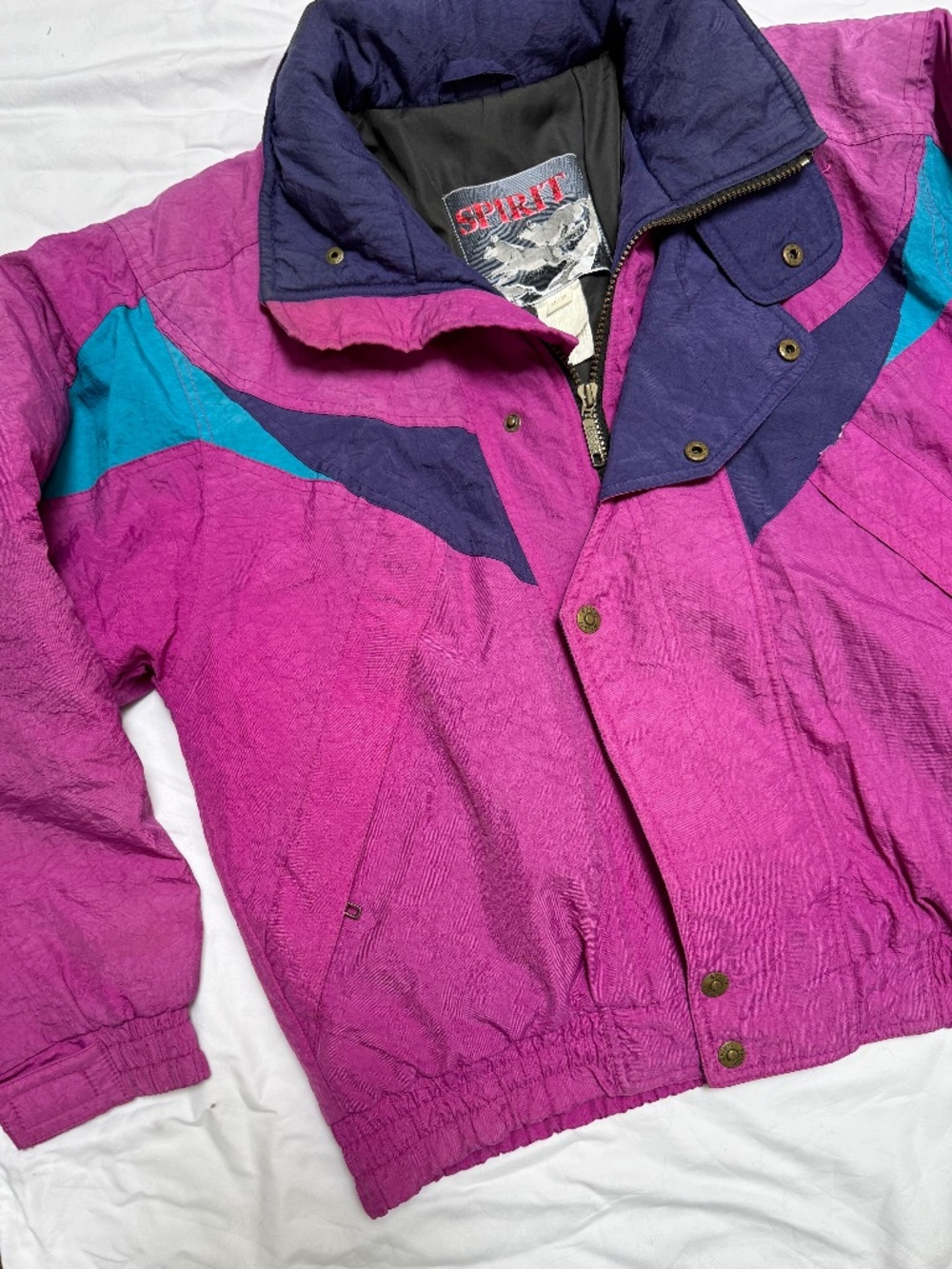 Vintage 80s 90s Spirit neon colourblock insulated ski jacket